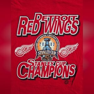 NHL Detroit Red Wings Stanley Cup Champions 2002 Vintage Tee VTG XL Hockey